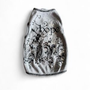 I See Spot "Hope Love" Rhinestone Grey Dog Tank - Small